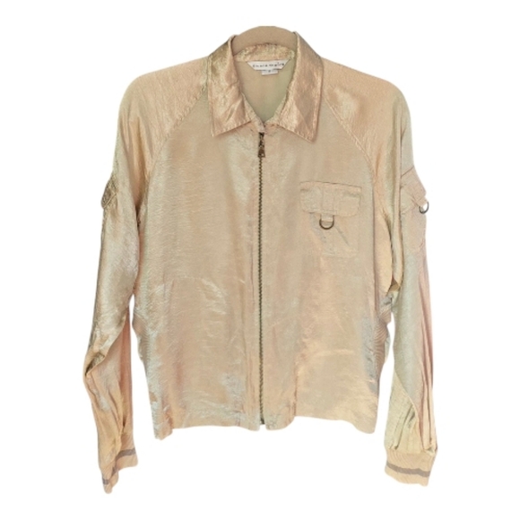 Bianca Nygard Jackets & Blazers - Women's Gold/Cream Bomber Jacket